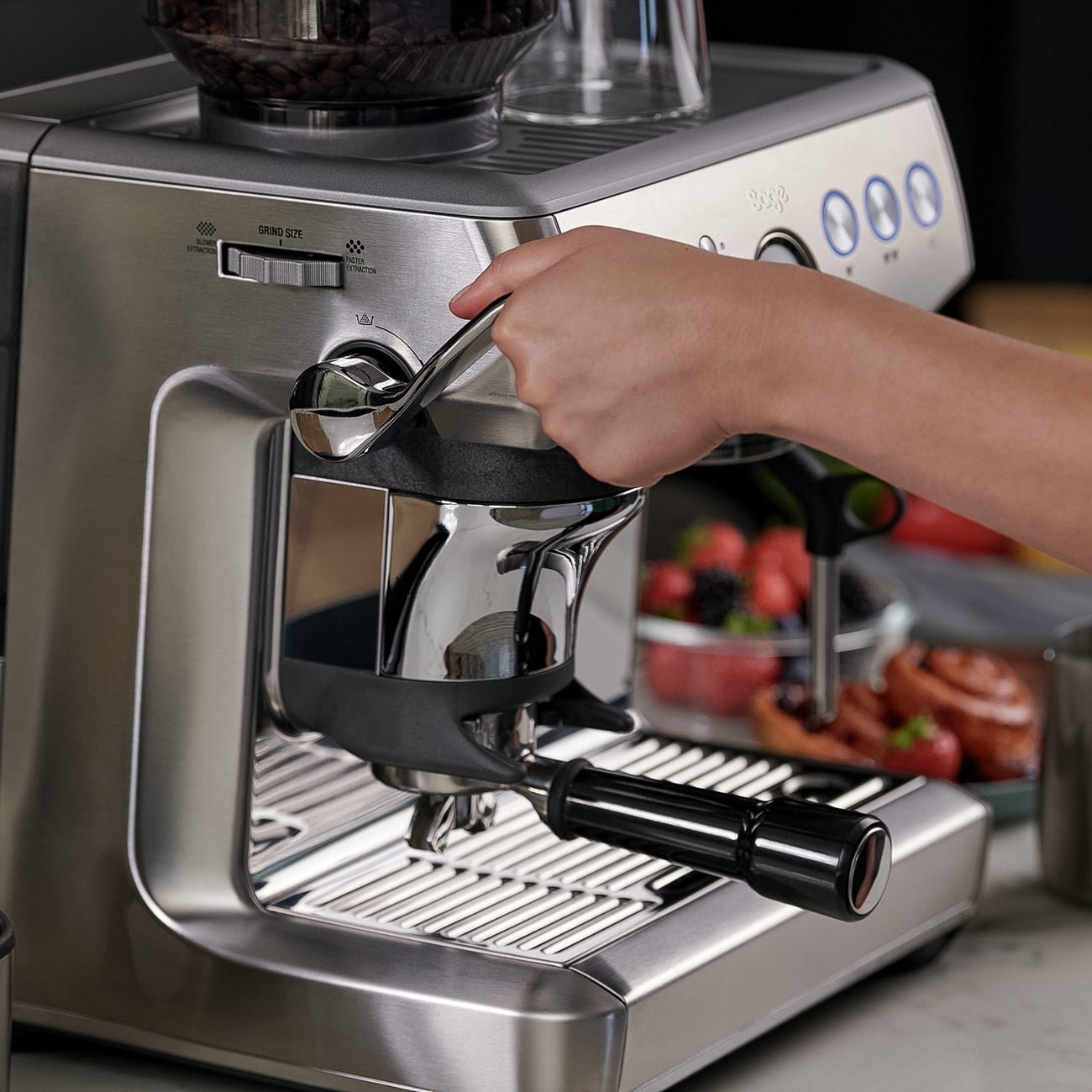 Sage Barista Express Impress Espresso Machine (Stainless Steel) - The Sip Emporium -
