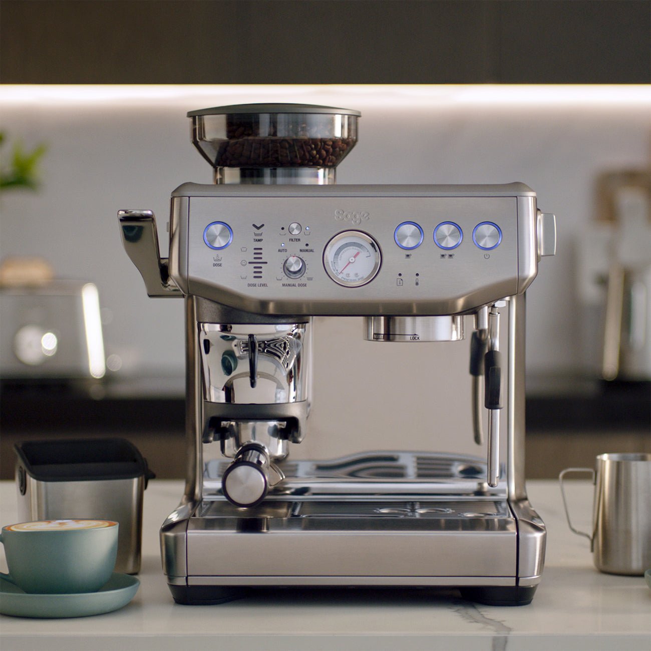 Sage Barista Express Impress Espresso Machine (Stainless Steel) - The Sip Emporium -