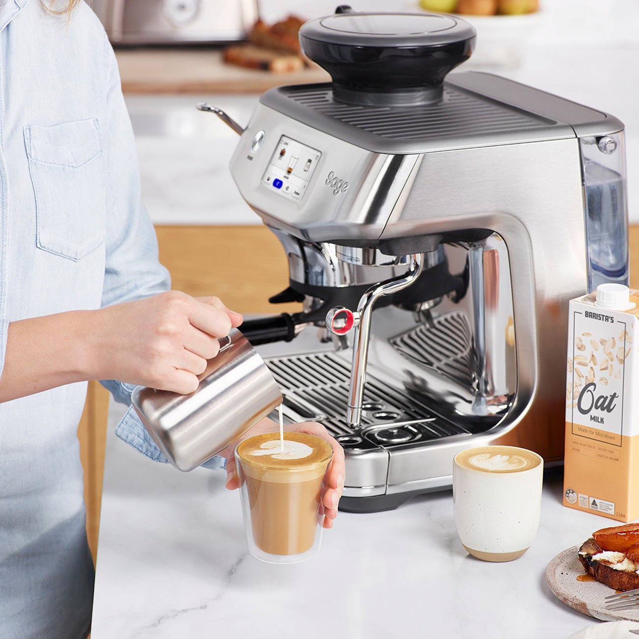 Sage Barista Touch Impress (Brushed Stainless Steel) - The Sip Emporium -