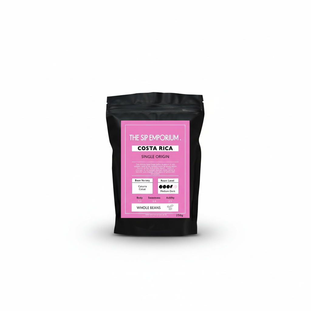 Costa Rica Whole Beans - White Background with Exact Padding