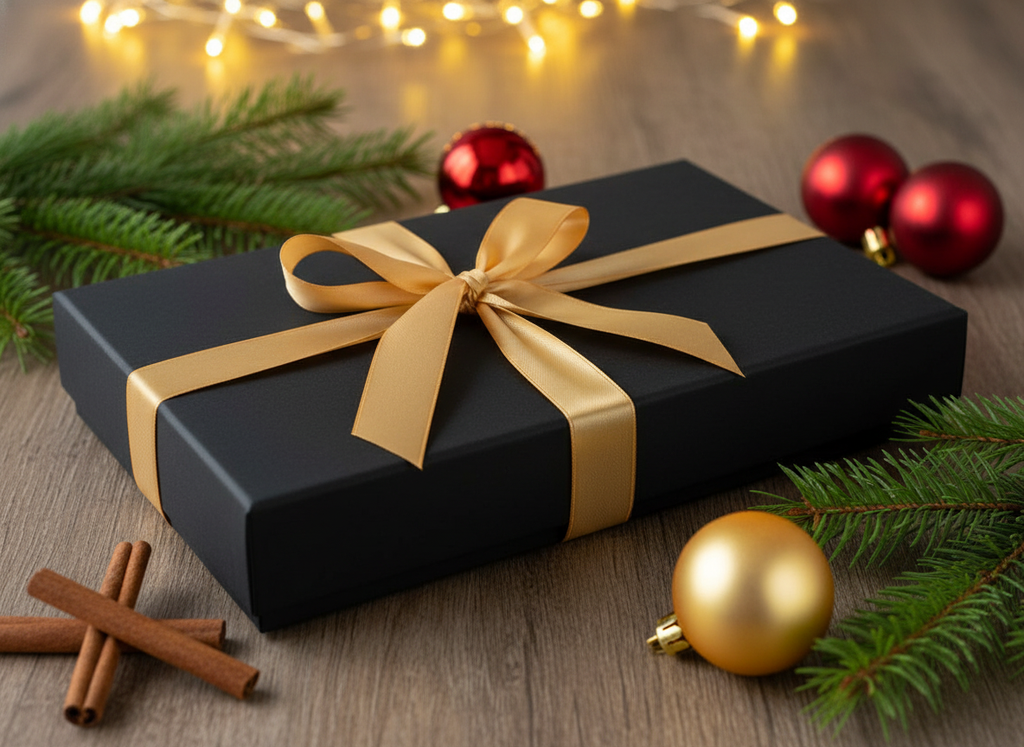 Dark & Wild - Closed Box with Thick Gold Ribbon