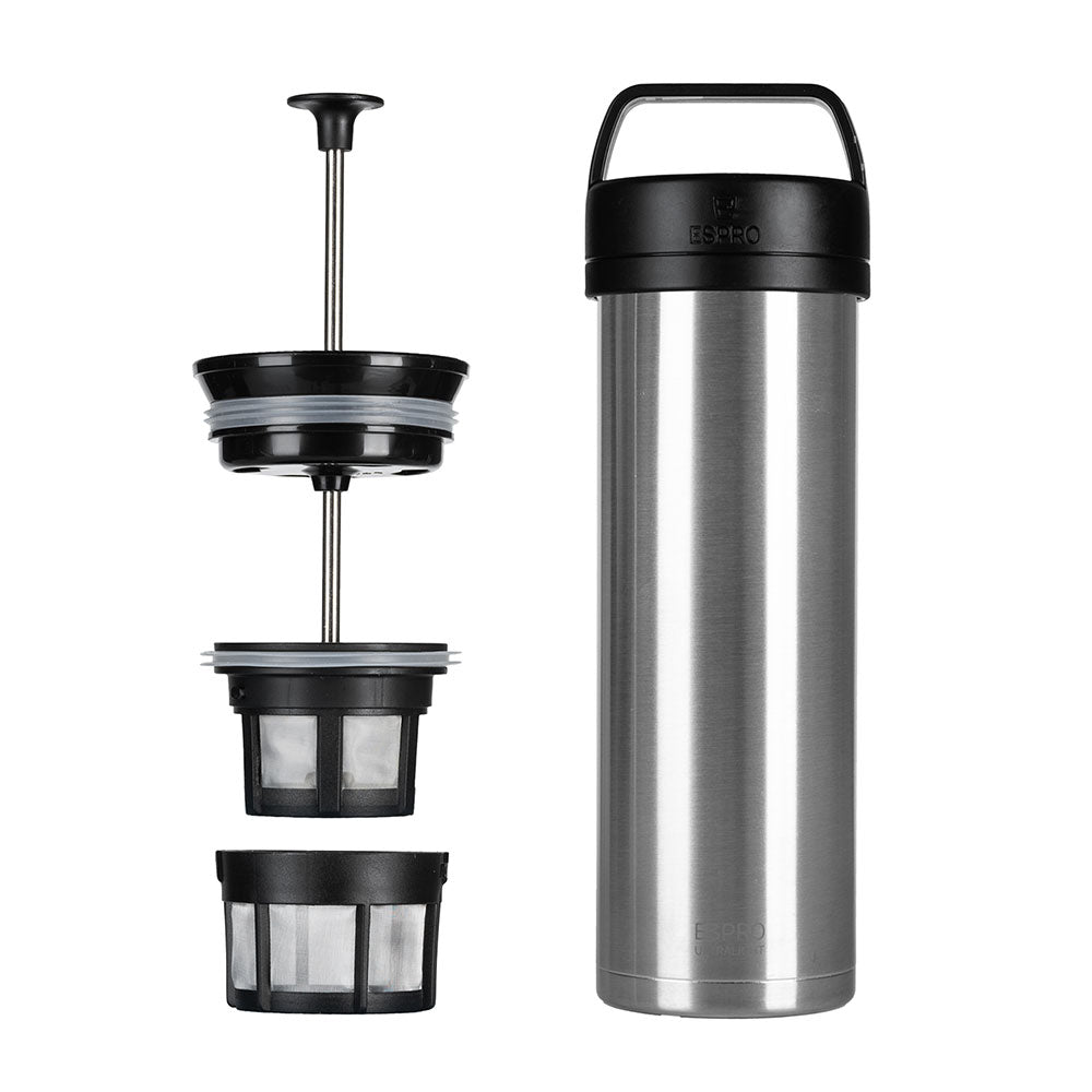 ESPRO P0 Ultralight Travel Coffee Press - Brushed (16oz / 473ml) - The Sip Emporium - Manual Coffee Maker