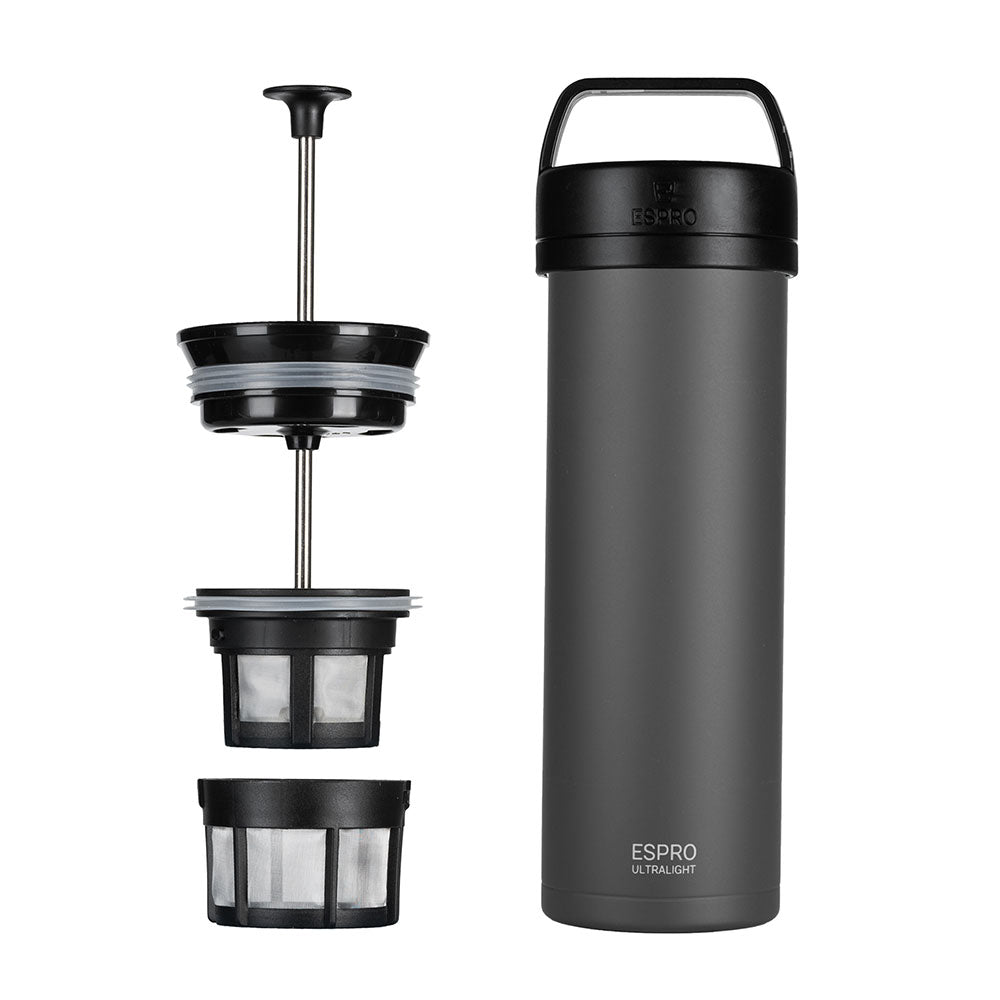 ESPRO P0 Ultralight Travel Coffee Press - Grey (16oz / 473ml) - The Sip Emporium - Manual Coffee Maker