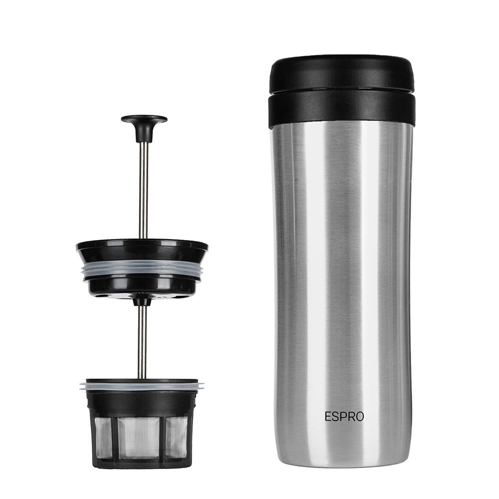 ESPRO P1 Travel Coffee Press - Brushed (12oz / 354ml) - The Sip Emporium - Manual Coffee Maker