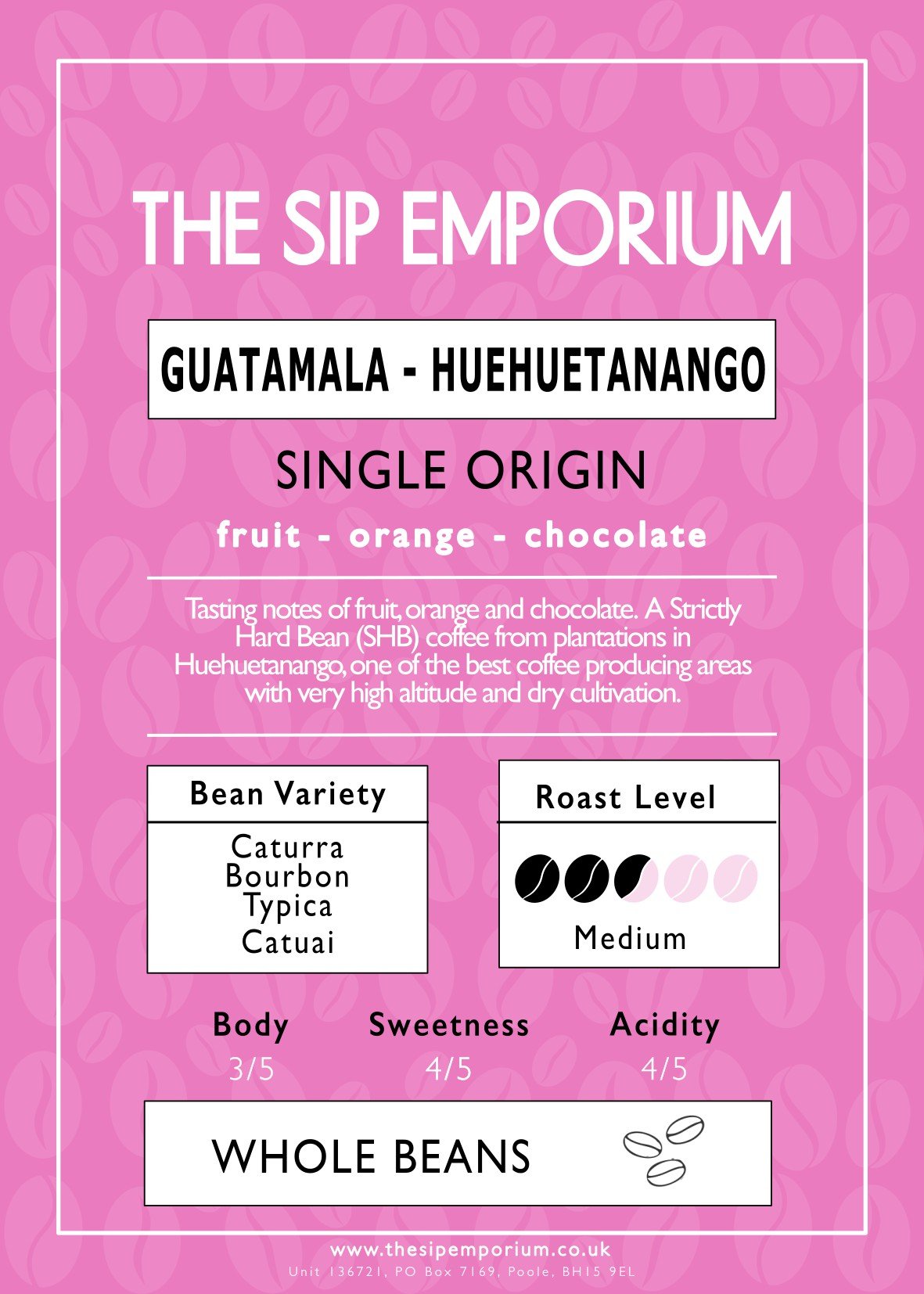 Guatamala - Huehuetanango Single Origin Speciality Coffee - The Sip Emporium-Coffee - Caffeine